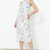Trendyol Blue Ethnic Patterned Straight Cut Midi Woven Dress