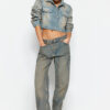 Trendyol Blue Faded Effect Vintage Low Waist Wide Leg Jeans