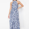 Trendyol Blue Floral Patterned A-Line Maxi Woven Dress