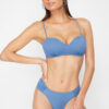 Trendyol Blue Gathered Brazilian Bikini Bottom