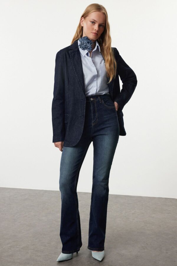Trendyol Blue High Waist Flare Jeans
