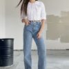 Trendyol Blue High Waist Wide Leg Jeans