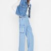 Trendyol Blue High Waist Wide Leg Jeans with Cargo Pocket