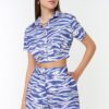 Trendyol Blue High Waist Woven Shorts