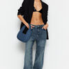 Trendyol Blue Low Waist Wide leg Jeans