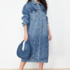 Trendyol Blue More Sustainable Denim Trench Coat