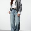 Trendyol Blue Normal Waist Extra Wide Leg Palazzo Jeans