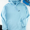 Trendyol Blue Oversize/Wide Cut Hooded Floral Embroidered Sweatshirt