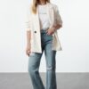 Trendyol Blue Ripped High Waist Wide Leg Jeans
