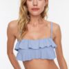Trendyol Blue Ruffle Detailed Bandeau Bikini Top
