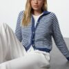 Trendyol Blue Soft Texture Color Block Knit Cardigan
