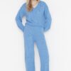 Trendyol Blue V-Neck Sweater Top-Upper Suit