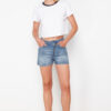 Trendyol Blue Waist Detailed High Waist Denim Shorts