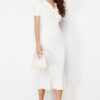 Trendyol Bone Maxi Knitwear Polo Neck Dress