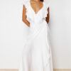 Trendyol Bridal Ecru Maxi Woven Tie Beach Dress