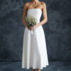 Trendyol Bridal White A-Line Strapless Woven Wedding/Marriage Evening Dress