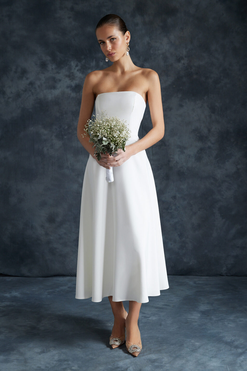 Trendyol Bridal White A-Line Strapless Woven Wedding/Marriage Evening Dress