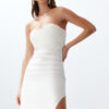 Trendyol Bridal White Body-Fitting Corset Detailed Woven Wedding/Wedding Long Evening Evening Dress