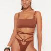 Trendyol Brown Bralette Accessory Bikini Top