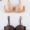 Trendyol Brown-Dark Skin 2-Pack Rope Strapless Padded Full Cup Balconet Knitted Bra