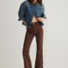 Trendyol Brown Eyelet Side Lace High Waist Flare Jeans