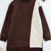 Trendyol Brown Oversize Color Blocked Sweatshirt