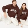 Trendyol Brown Oversize/Wide Cut Hooded Fleece Inside/Warm Unisex Sweatshirt