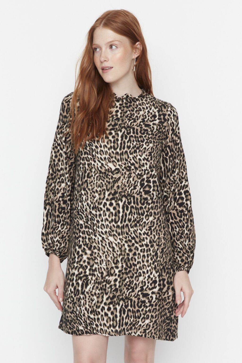 Trendyol Brown Patterned Mini Dress
