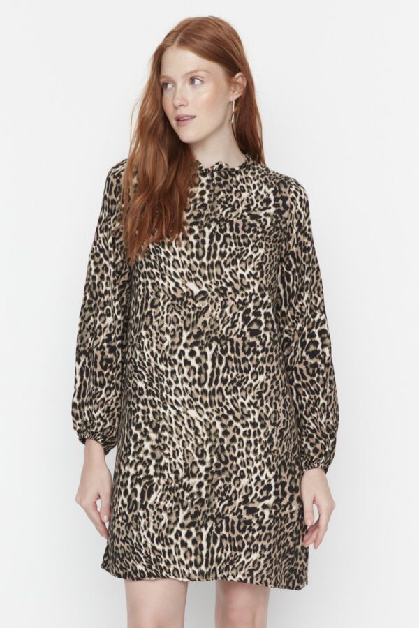 Trendyol Brown Patterned Mini Dress
