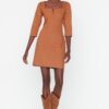 Trendyol Brown Piping Detailed Woven Dress