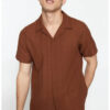 Trendyol Brown Regular Fit Textured Summer Linen Look