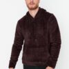 Trendyol Brown Regular/Normal Cut Hooded Warm Plush Sweatshirt