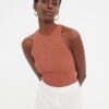 Trendyol Brown Ribbed Knitted Thin Blouse