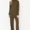 Trendyol Brown Turtleneck Corduroy Sweater-Pants