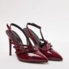 Trendyol Burgundy Band Detailed Pointed Toe Women's Thin Heel Shoes