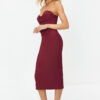 Trendyol Burgundy Fitted Corset Detailed Woven Elegant Evening Dress