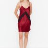 Trendyol Burgundy Weave Satin Nightgown With Lace Detail