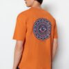 Trendyol Burnt Orange férfi laza szabású legénységi nyakú rövid ujjú nyomtatott póló