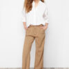 Trendyol Camel 100% Tencel™ Pleated Brown High Waist Wide Leg Jeans