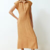 Trendyol Camel A-line Shirt Collar Aerobin Maxi Woven Dress