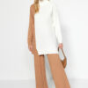 Trendyol Camel Color Block Sweater-Trousers Knitwear Two Piece Set
