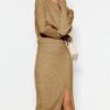 Trendyol Camel Crop Skirt Knitwear Bottom-Top Set