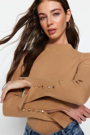 Trendyol Camel End Detailed Knitwear Sweater Trendyol Camel End Detailed Knitwear Sweater