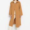 Trendyol Camel Gabardine részletes árokkabát