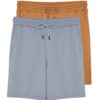 Trendyol Camel-Grey Basic Regular/Normal Cut Straight 2 Pack Shorts