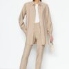 Trendyol Camel Linen Look Shirt-Pants Woven Suit