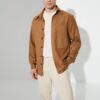 Trendyol Camel Men Regular Fit Shirt Collar Long Sleeve Buttoned Pocket Suede Overshirt Shirt