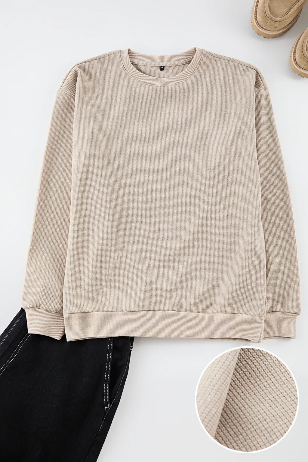 Trendyol Camel Oversize/Wide Cut Crew Neck Sweatshirt