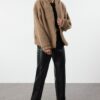Trendyol Camel Plush Regular/Normal Pattern Hooded Zippered Thick Knitted Sweatshirt