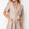 Trendyol Camel Pocket Detailed Woven Linen Look Shorts